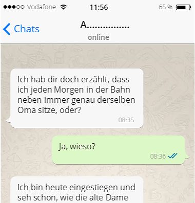 "Ich hab dir doch erzählt, dass ich jeden Morgen..."