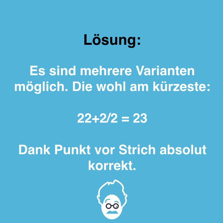 Zahlenrätsel: Drücke die Zahl 23 aus