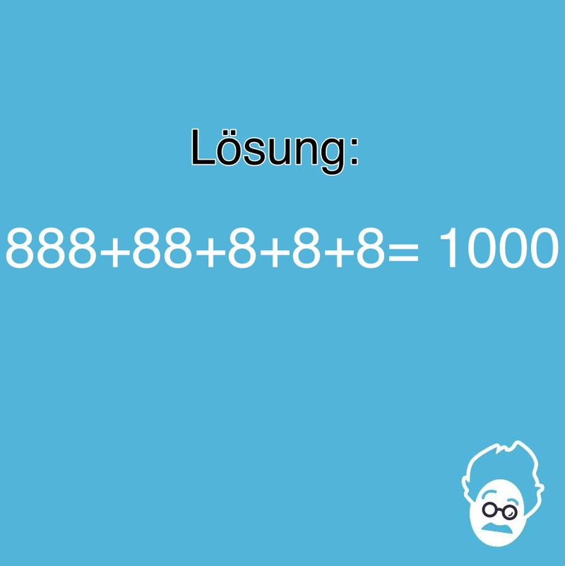 Rechenaufgabe deluxe: 88888888 addieren