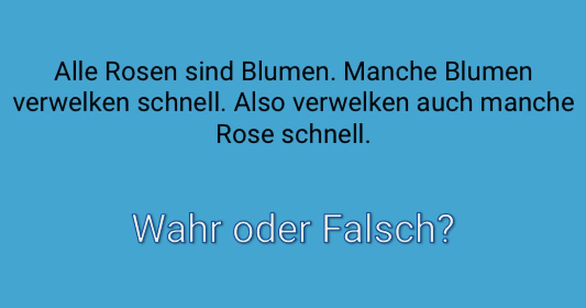 Wahr oder Falsch?