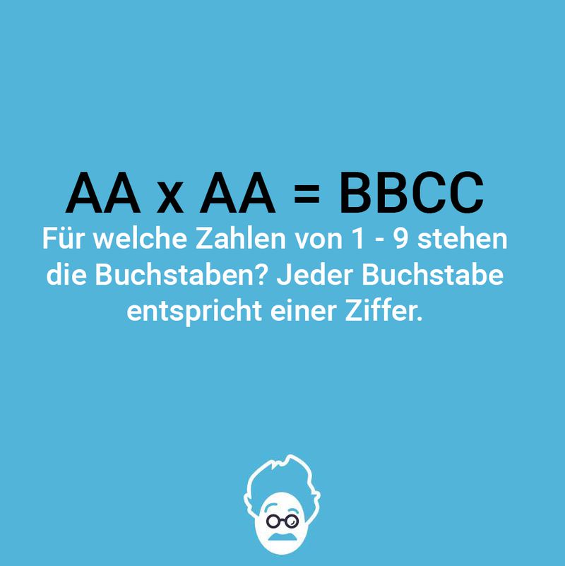 Für welche Zahl steht welcher Buchstabe?
