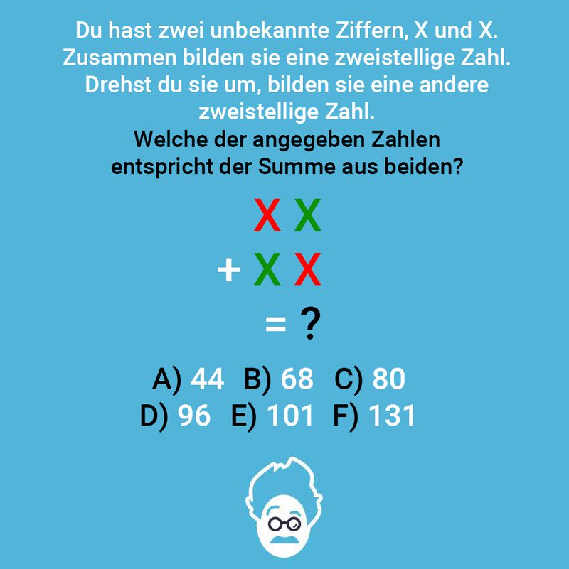 Zwei Unbekannte, eine Summe
