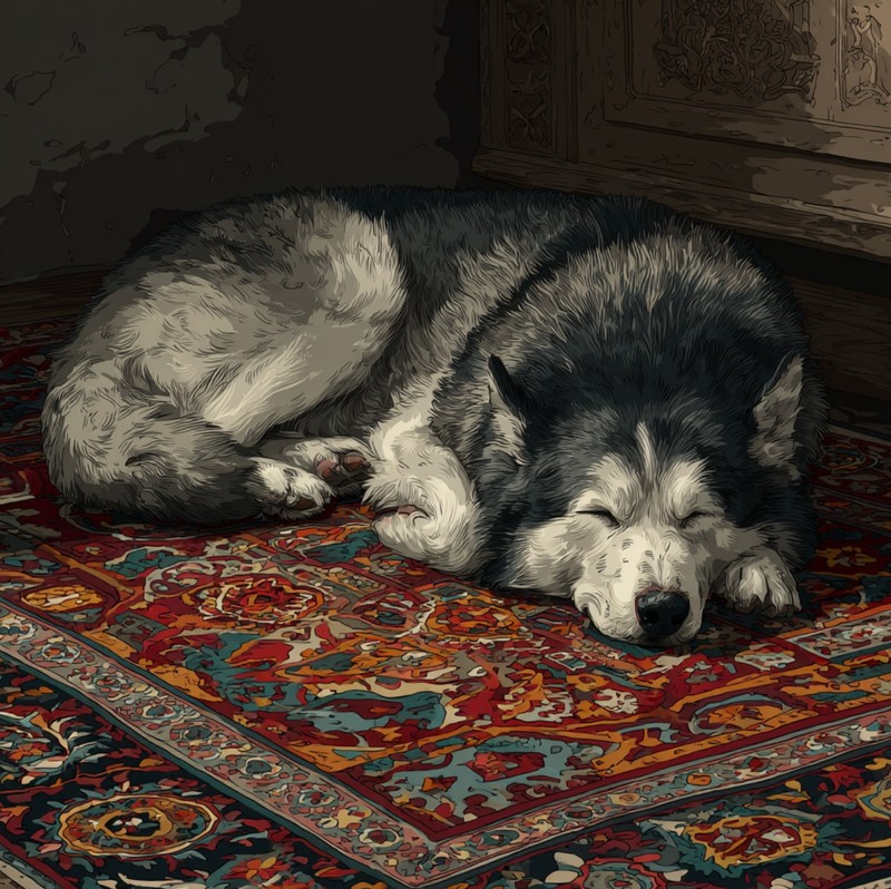 Der kluge Hund weiß, was er machen muss.