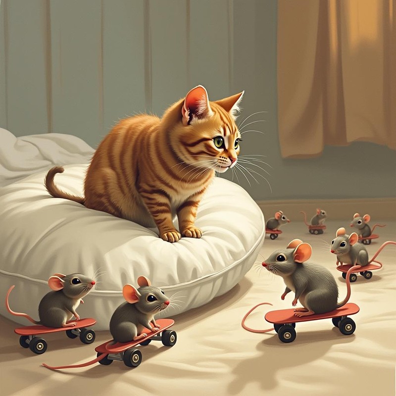 Die Katze erlebt himmlische Zeiten.