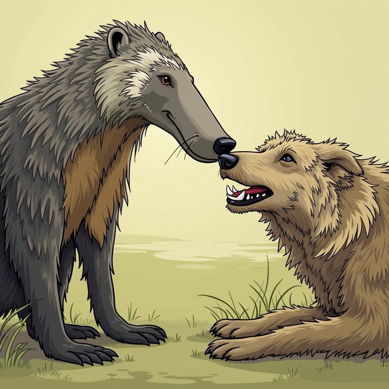 Treffen sich ein Ameisenbär und ein Wolfshund.