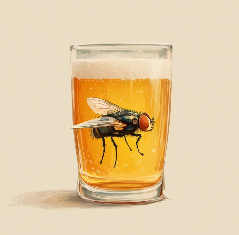 Eine Fliege im Bier? Ausgeschlossen.