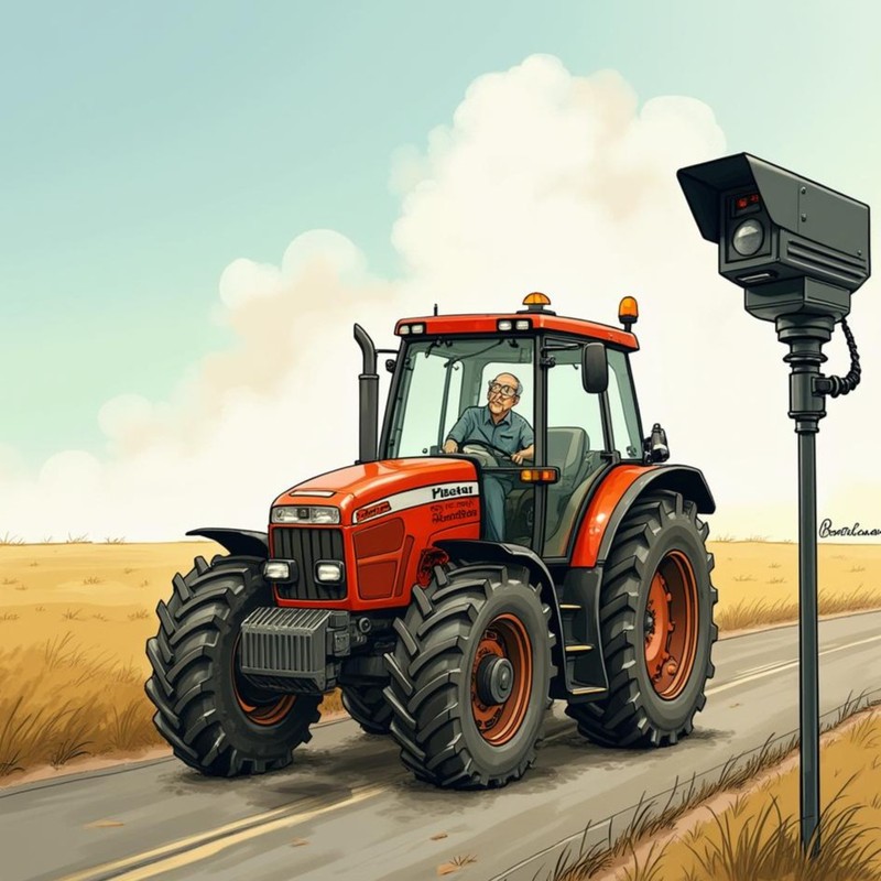Auch ein Traktor kann Kontakt mit Radarfallen haben.