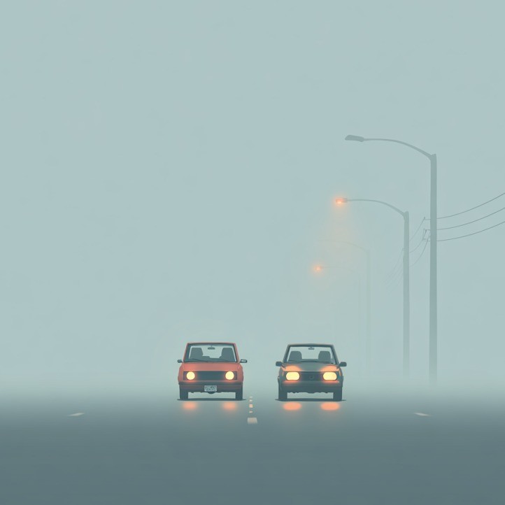 Augen auf bei dichtem Nebel.