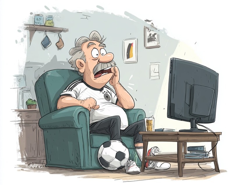 Papa ist Profi von der Couch aus.