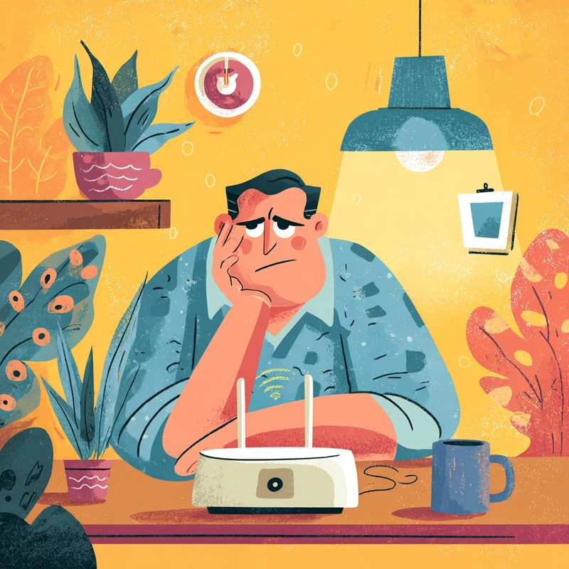 Papa regelt WLAN persönlich.