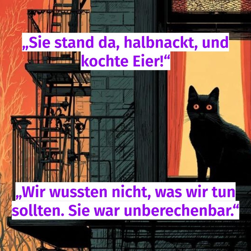Eine WG, eine unheimliche Mitbewohnerin und eine Katze – so entfaltet sich diese Geschichte.