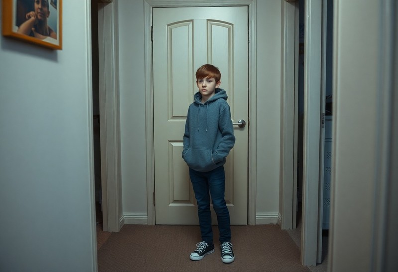 Tobias steht zu lange vor einer geschlossenen Tür.