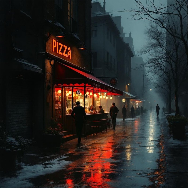 Auch beim Pizza essen wurde es nicht besser.