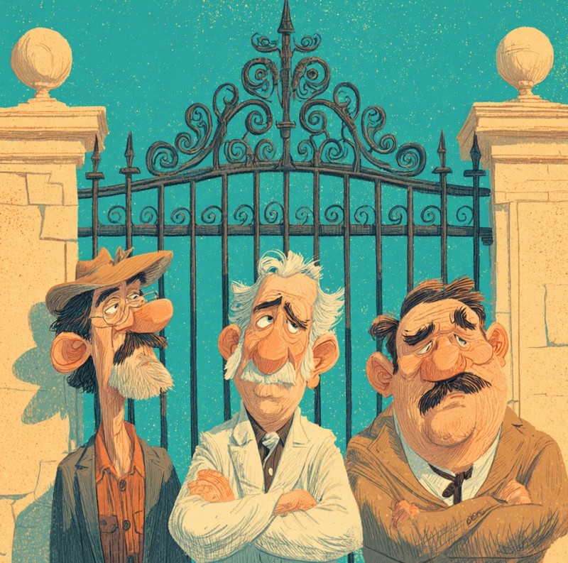 Drei Mann am Himmelstor.