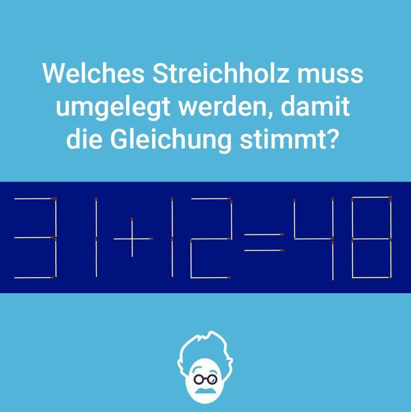 Ein klassisches Streichholzrätsel.