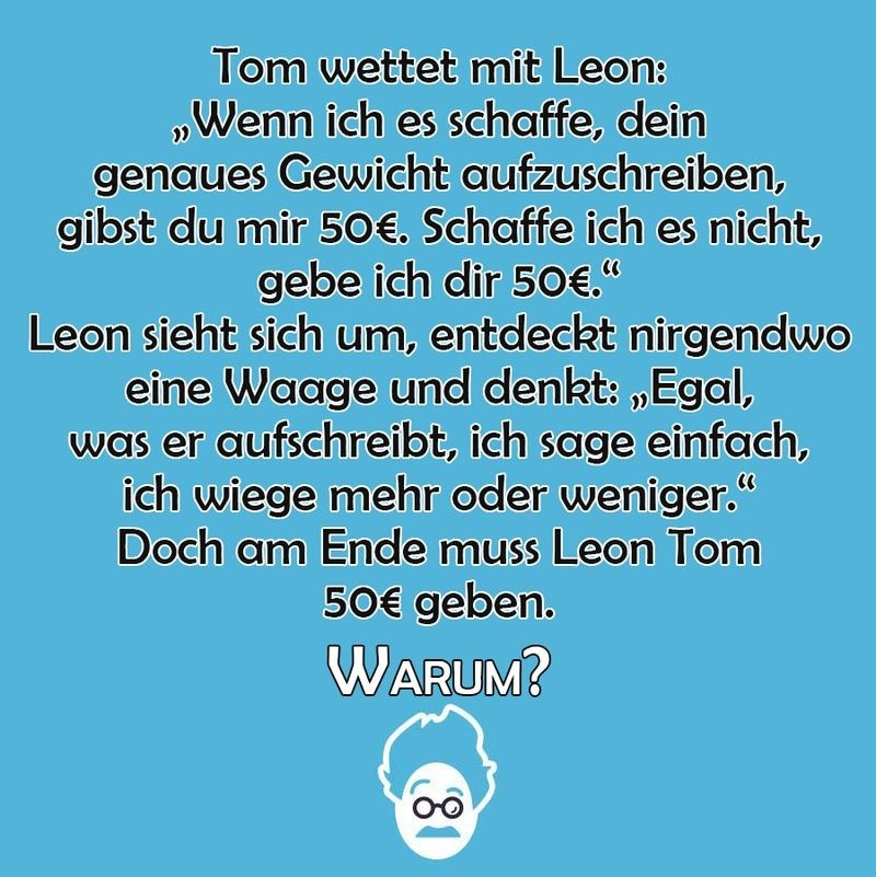 Eine spannende Wette.