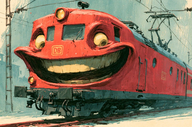 Auch die Bahn kann man mit Humor nehmen.